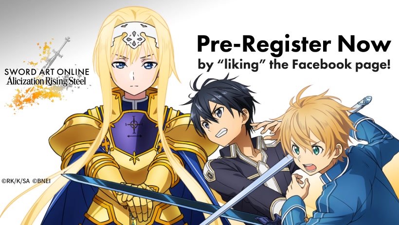 Sword Art Online Alicization Rising Steel Pre Registration Begin Kongbakpao