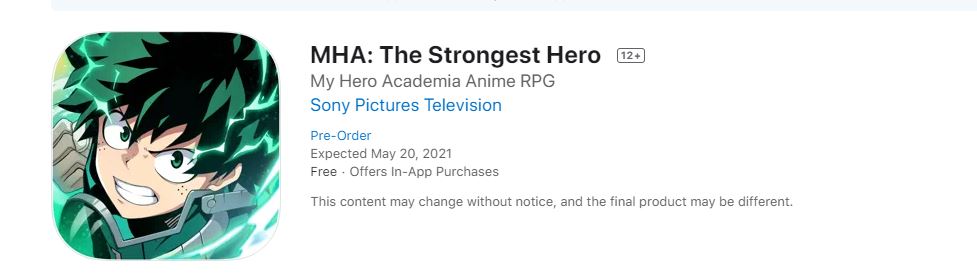 MHA: The Strongest Hero on the App Store