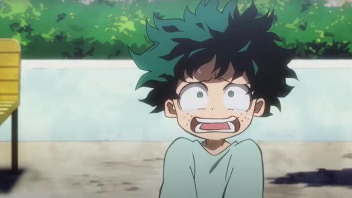 Feature image for our My Hero Academia Manga news piece. Image shows a boy crying.