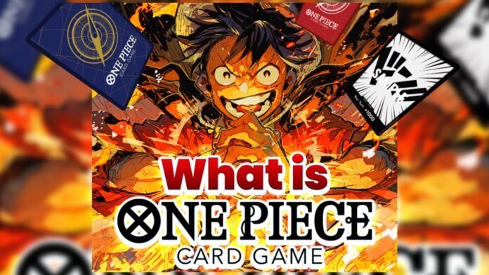 feature image for our one piece tcg starter deck guide which shows a bright illustration of monkey d luffy with 