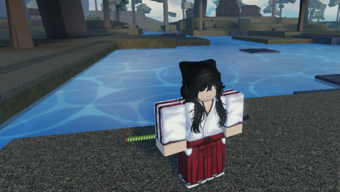 Feature image for our Type Soul Dimensional Shard Guide. Image shows a character standing near water.