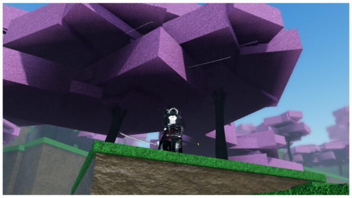 Feature image for our Weak Legacy 2 Rankings guide which shows a forest of pink trees with a character and sword standing looking down towards the bottom-up view camera