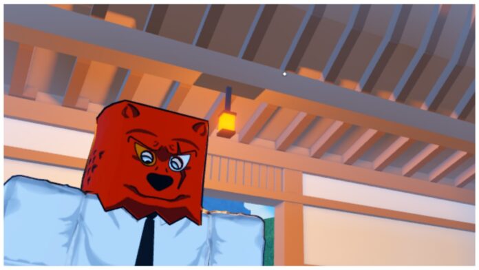 Feature image for our Dragon Soul Dragon Ball guide which shows my avatar with a red bear-like paper mask over her head stood under a brown roof with a golden lantern above her head