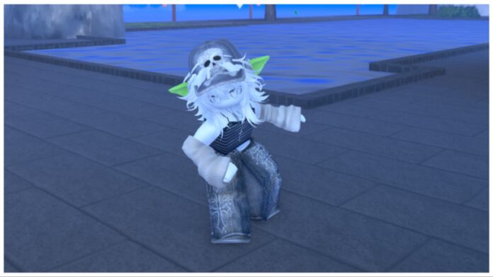 Jujutsu piece codes feature image showing my avatar who is the goblin race hunched to the left with her arms slightly raised in front and behind her