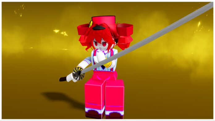 Feature image for our Lost Souls Stats guide showing Teto holding a blade against a golden background as she runs her hand along the blade to admire it