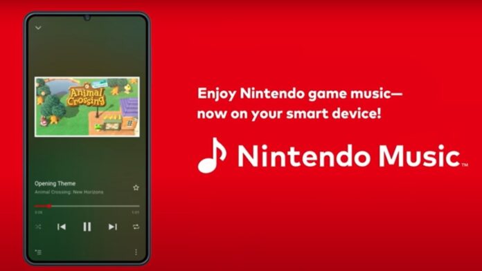 Feature image for our Nintendo Music news piece. Image shows a phone playing music.