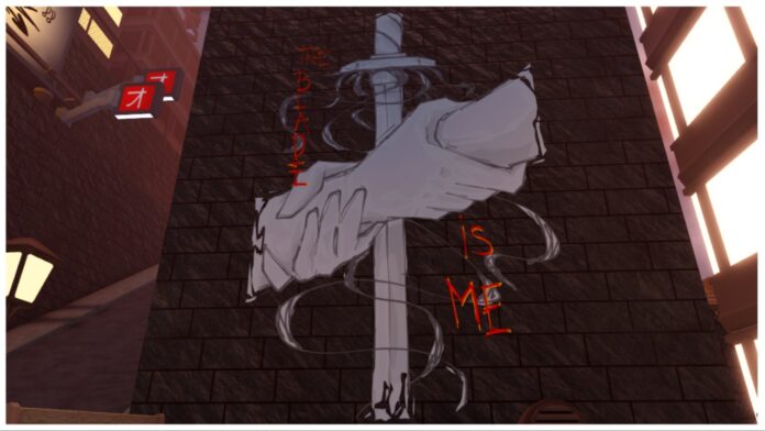 Feature image for our type soul ghoulossus guide showing a graffiti wall in KT with two hands holding each other by the wrist and bound by a blade.