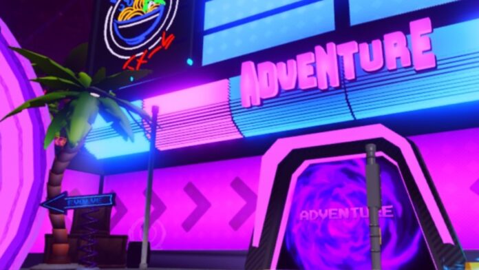 Feature image for our Anime Reborn Delta Brothers guide. Image shows a purple portal with 'Adventure' written at the top.