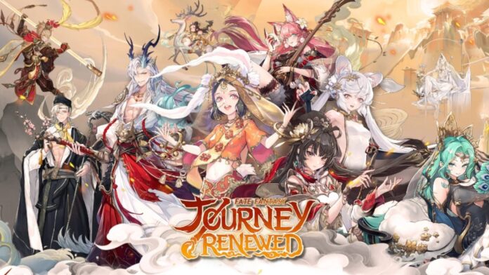 Feature image for our Journey Renewed Tier List. Image shows a group of anime-style characters.