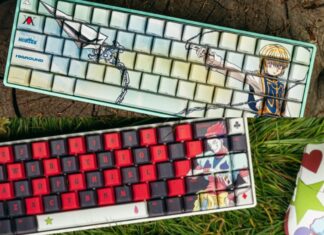 Feature image for our Hunter x Hunter Higround Collection news piece. Image shows two keyboards.