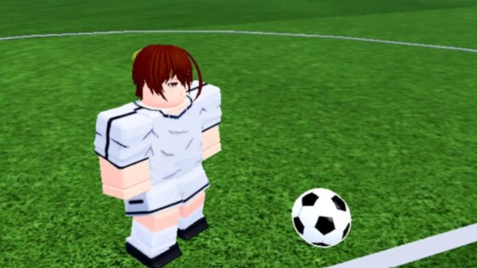 Feature image for our LockOver Codes guide. Image shows a football character standing on a pitch near a football.